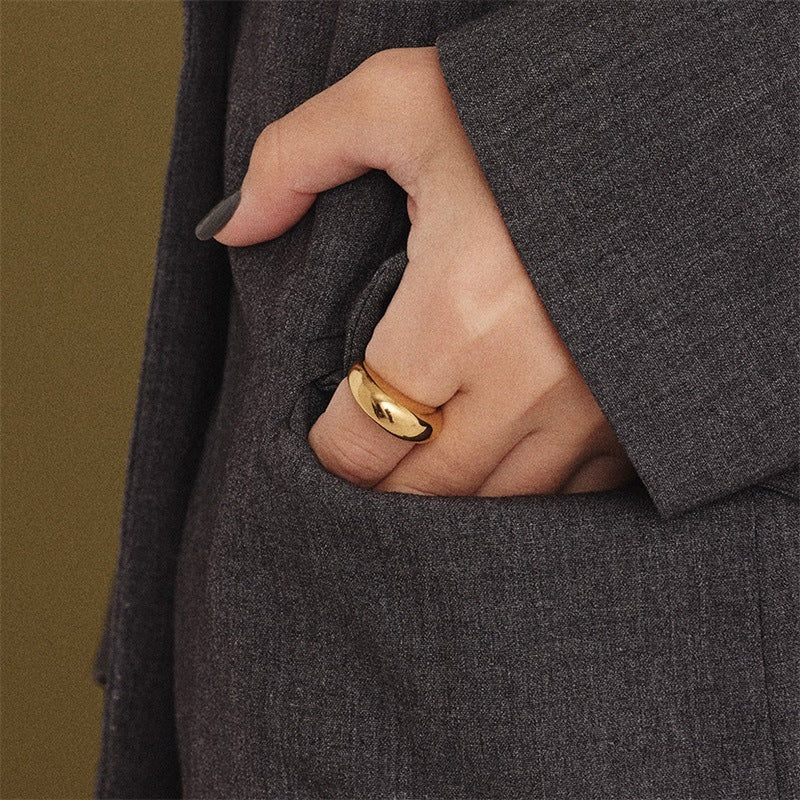 Stainless Steel Simple Ring Gold Plated Ring