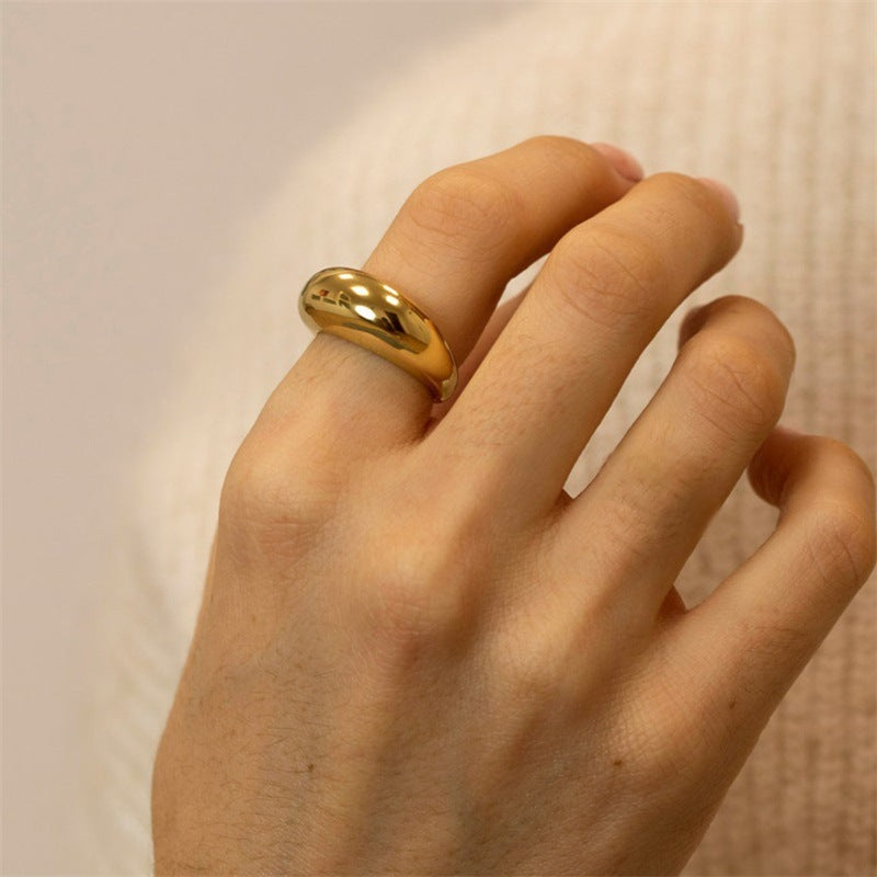 Stainless Steel Simple Ring Gold Plated Ring