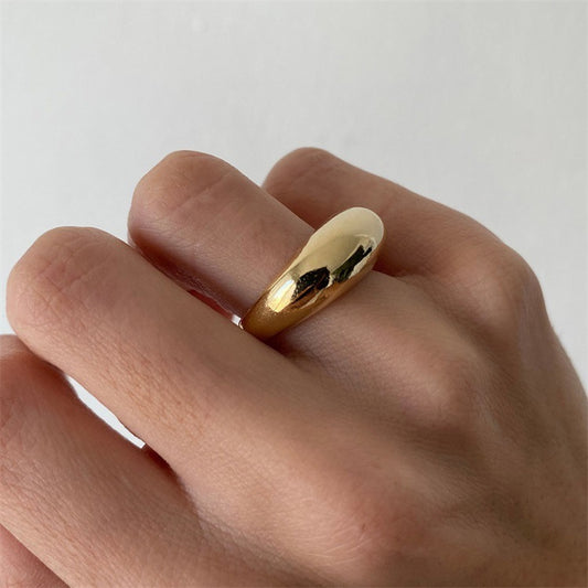 Stainless Steel Simple Ring Gold Plated Ring