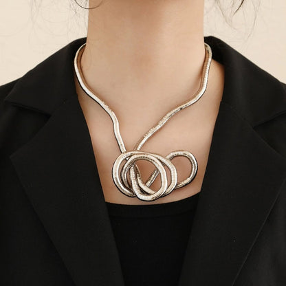 Iron Plated Curved Flexible Snake Necklace