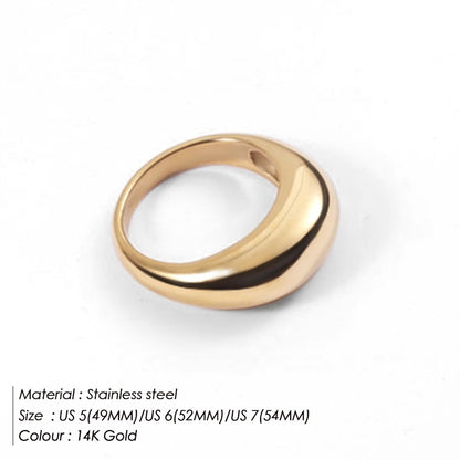 Stainless Steel Simple Ring Gold Plated Ring