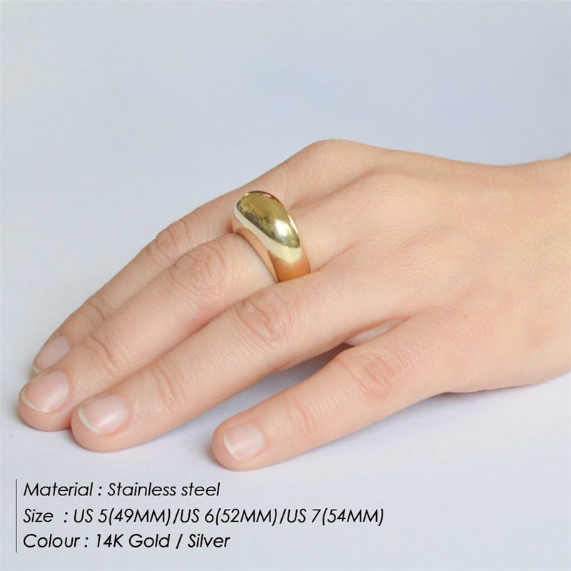 Stainless Steel Simple Ring Gold Plated Ring